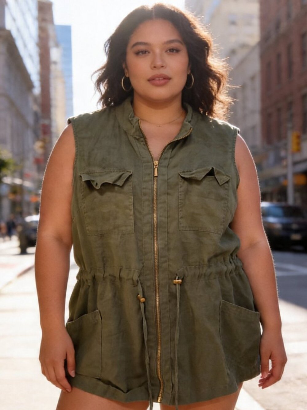 100% LINEN VEST SZ 2X